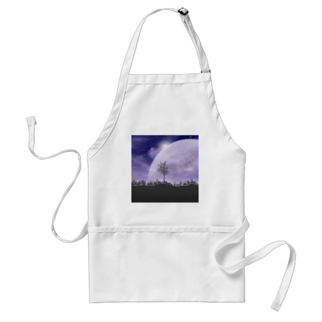 Moon Light Stars Sky Trees Whimsical Personalize Standard Apron (Front)