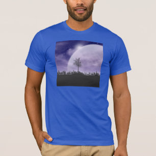 Moon Light Stars Sky Trees Whimsical Personalize T-Shirt