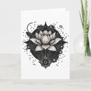 Moon Lotus Flower Yoga Meditation Card