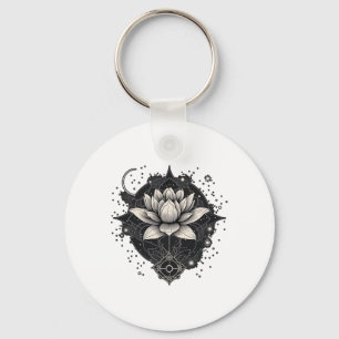 Moon Lotus Flower Yoga Meditation Keychain