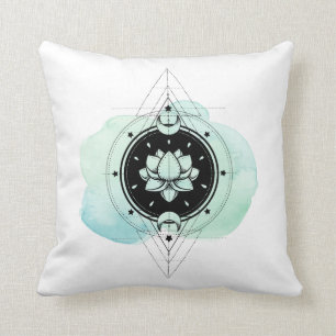 *~* Moon Lotus Stars Path to Nirvana Throw Pillow