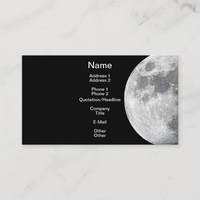 MOON Lunar Theme Business Card (Front)