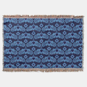 Moon Magic Stars Hearts Celestial Midnight Blue Throw Blanket