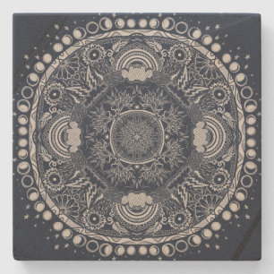 Moon Mandala MoonChild Yoga Stone Coaster