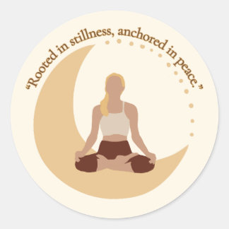 Moon Meditation – Celestial Wellness Classic Round Sticker