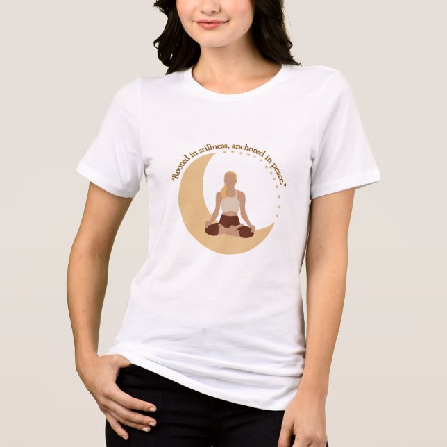 Moon Meditation – Celestial Wellness  Tri-Blend Shirt (Front)