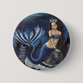 Moon mermaid 2 inch round button