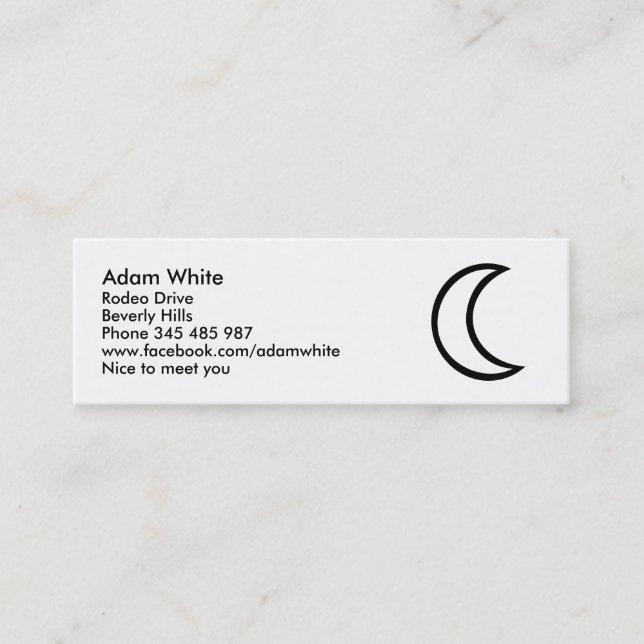 Moon Mini Business Card (Front)