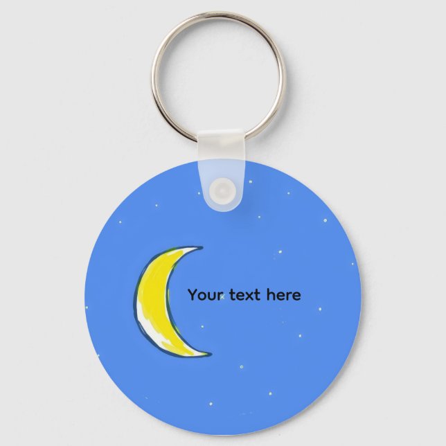 Moon – Minimal Lunar Custom Text Design Keychain (Front)
