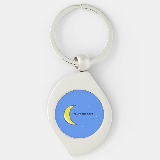 Moon – Minimal Lunar Custom Text Design Keychain (Front)