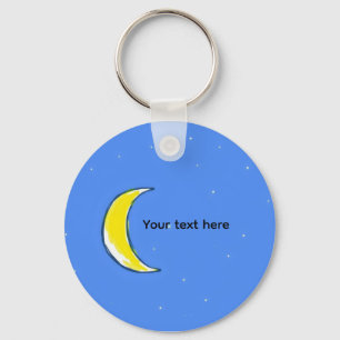 Moon – Minimal Lunar Custom Text Design Keychain