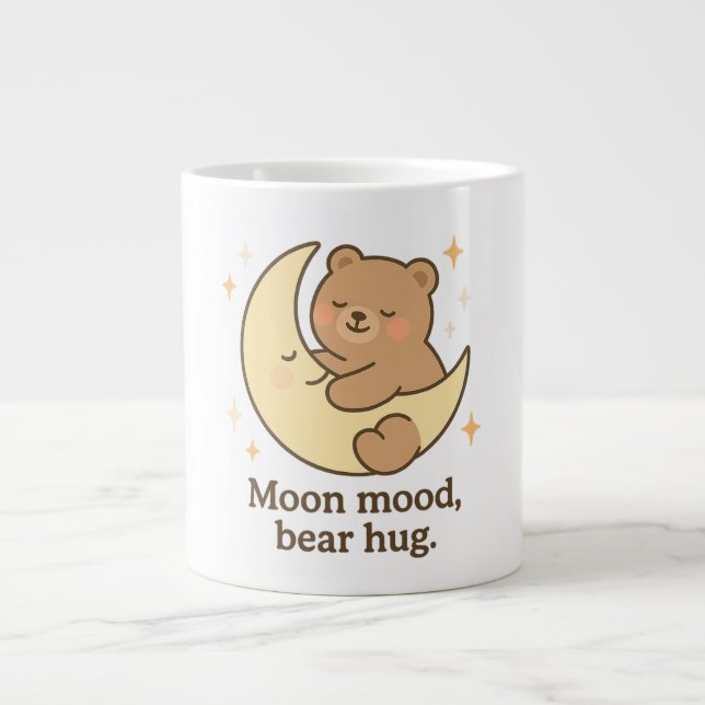 Moon Mood Bear Hug Mug Cute Cozy Aesthetic Gift  (Front)
