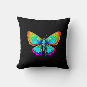 Moon Moth Whimsigoth Throw Pillow