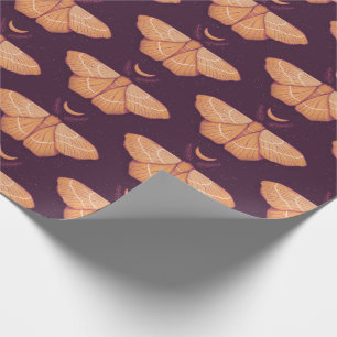 Moon Moth Witchy Night Art – Magical Illustration Wrapping Paper