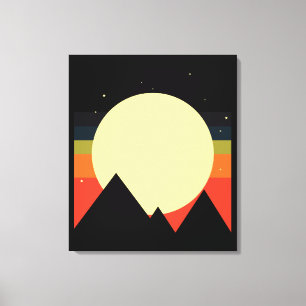 Moon Mountain Abstract Design Canvas Print