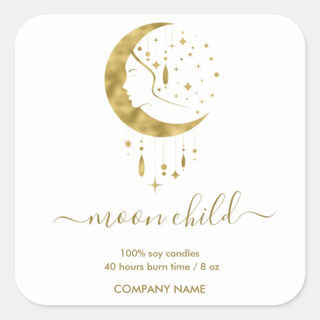 Moon Mystic Witchy Céleste bocal étiquette (Devant)