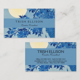 Moon Night Evening Tree Blue Moonlit Business Card