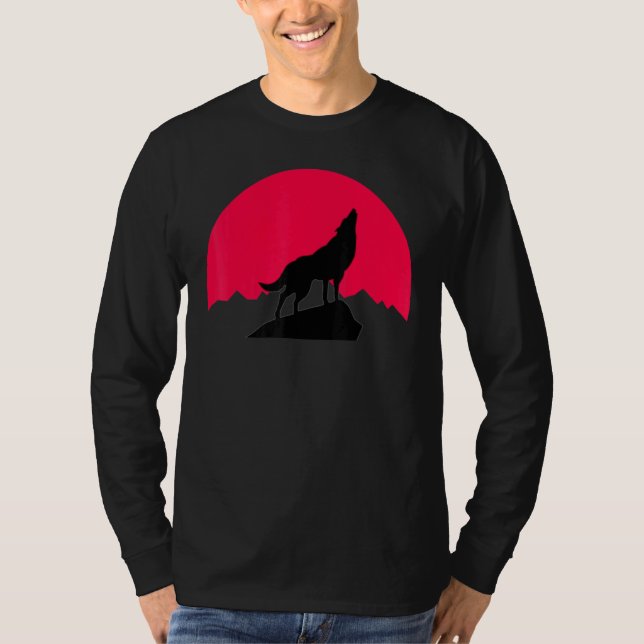 Moon Night Theme Wolf Summer Wolves Graphic T-Shirt (Front)