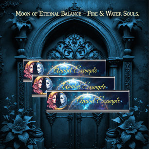 Moon of Eternal Balance – Fire & Water Souls. Desk Name Plate