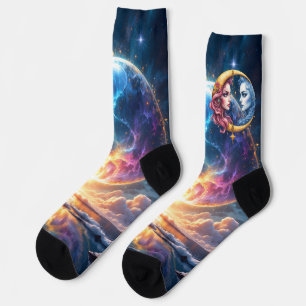 Moon of Eternal Balance – Fire & Water Souls. Socks