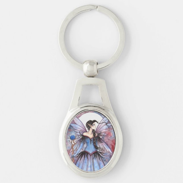 Moon of Winter Fairy Fantasy Art Keychain (Front)