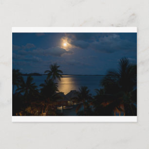 Moon on bora bora postcard