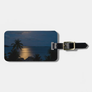 Moon one will bora will bora luggage tag