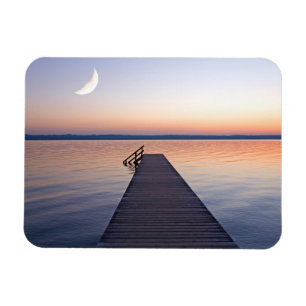 Moon Over Buscharner Footbridge   Starnberg Lake Magnet
