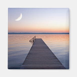Moon Over Buscharner Footbridge   Starnberg Lake Magnet