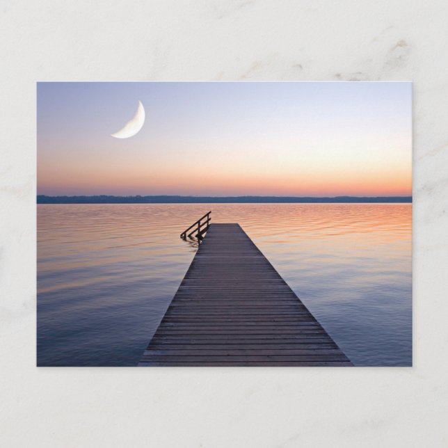 Moon Over Buscharner Footbridge | Starnberg Lake Postcard (Front)