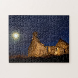 Moon Over Cottage Ruins   County Galway, Ireland Jigsaw Puzzle