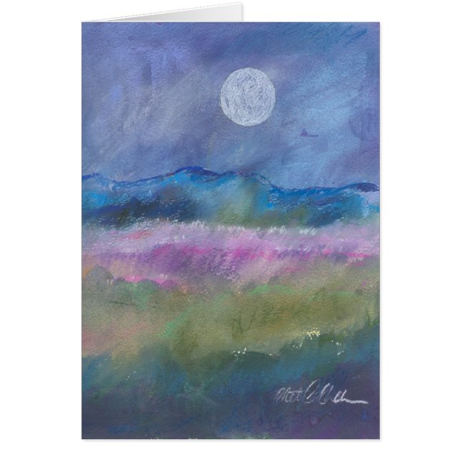 Moon over desert field. (Front)