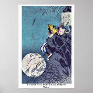 Moon over Mount Inaba by Taiso, Yoshitoshi Ukiyoe Poster