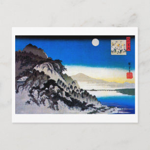 Moon over Mountain Landscape, Hiroshige, Ukiyo-e Postcard