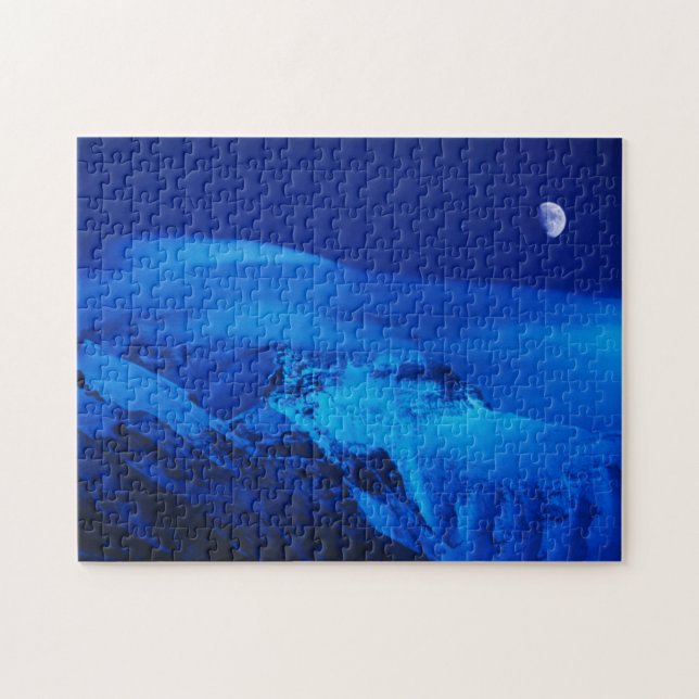 Moon Over Mt. Everest Tibet, China Jigsaw Puzzle (Horizontal)