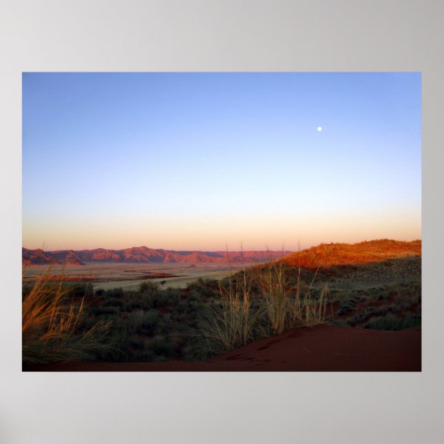 Moon over Namib Desert Poster (Front)