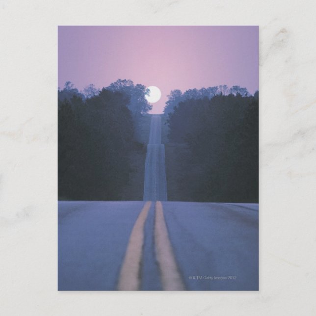 Moon Over Open Road Postcard (Front)