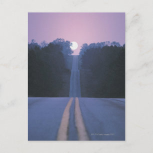 Moon Over Open Road Postcard
