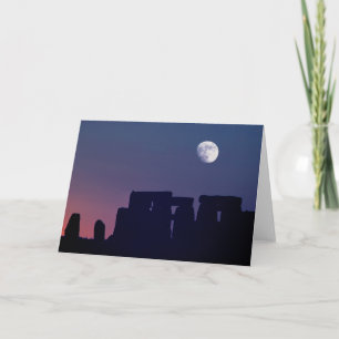 Moon Over Stonehenge Wiltshire, England Card