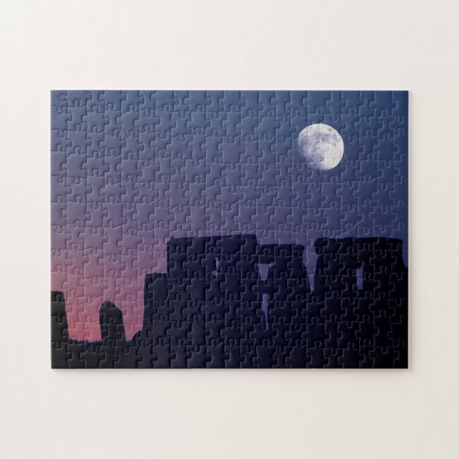 Moon Over Stonehenge | Wiltshire, England Jigsaw Puzzle (Horizontal)