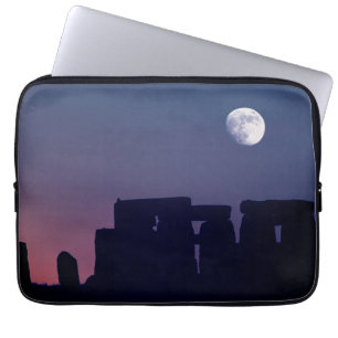 Moon Over Stonehenge Wiltshire, England Laptop Sleeve