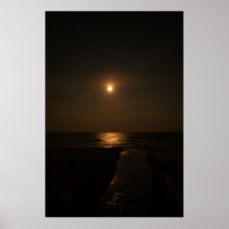 Moon Over The Atlantic Poster