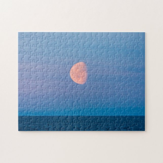 Moon Over the Bering Sea | Russia Far East Jigsaw Puzzle (Horizontal)