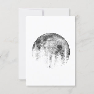Moon over the forest invitation