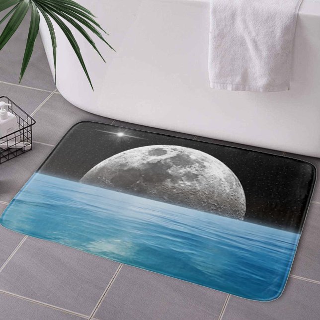 Moon Over the Ocean Bath Mat (Moon Over the Ocean Bath Mat by Looly Elzayat
)
