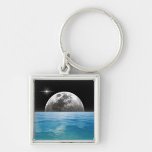 Moon Over the Ocean Keychain