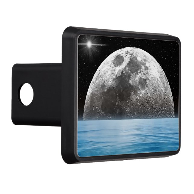 Moon Over the Ocean Trailer Hitch Cover (Right)