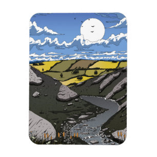 Moon Over The Valley Magnet