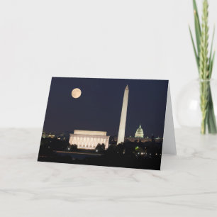 Moon over Washington DC Card