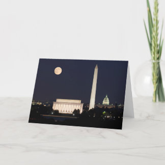Moon over Washington DC Card